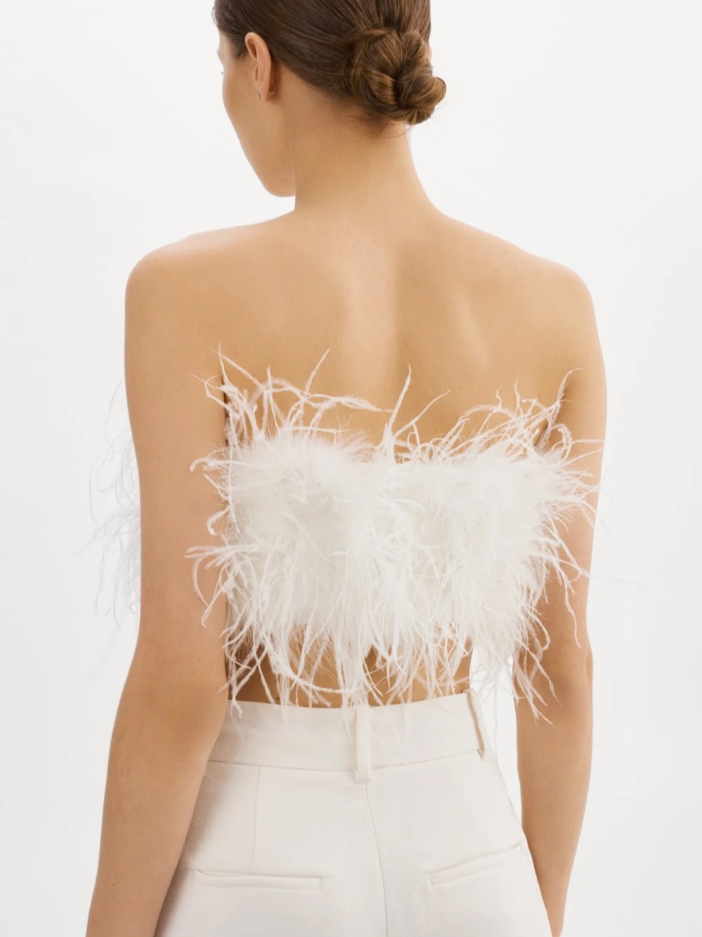 Zaina White Feather Bustier - Picture 2 of 11
